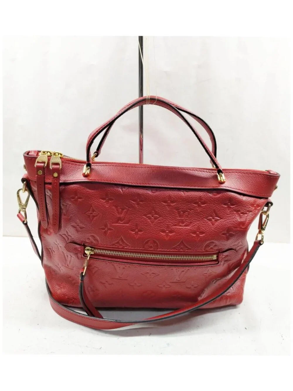 Authentic Louis Vuitton Bastille PM Monogram Empreinte Leather Red Shoulder Bag